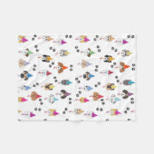 Niedliche Geburtstag Party Hunde Muster Fleecedecke (Vorderseite (Horizontal))