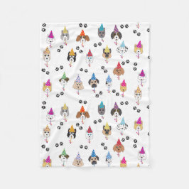 Niedliche Geburtstag Party Hunde Muster Fleecedecke