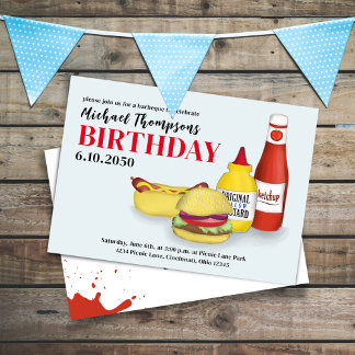 Niedliche Geburtstag Party Summer GRILLEN Custom Einladung