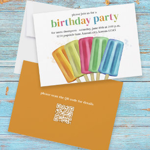 Niedliche Geburtstag Popsicles Custom Party Einladung