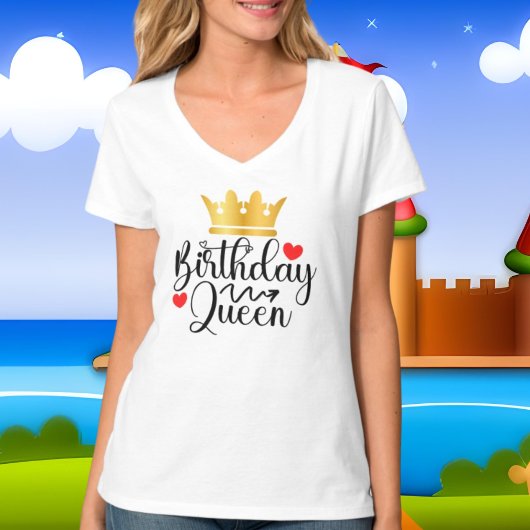 niedliche Geburtstag Queen Word Art T-Shirt