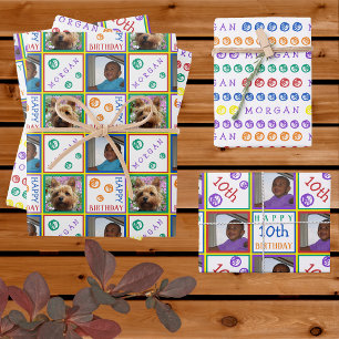 Niedliche Geburtstag Rainbow 3 Foto mit beliebigem Geschenkpapier Set