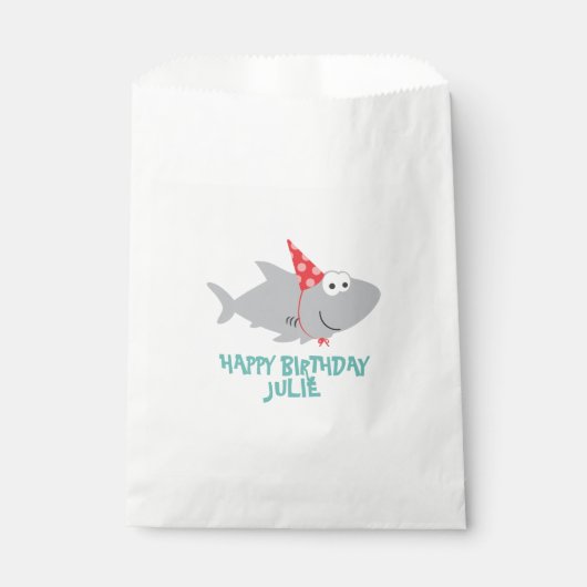 Niedliche Geburtstag Shark Geschenktütchen (Vorderseite)