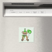 Niedliche Geburtstag Teddy Bear - grün Magnet (In Situ (Geschirrspüler))