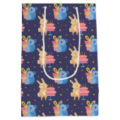 Niedliche Geburtstag Tiere Mittlere Geschenktasche Geschenktüte (Rückseite)