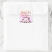 Niedliche Geburtstag Vielen Dank Quadratischer Aufkleber (Tasche)