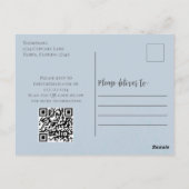 Niedliche Geburtstag Whimsical Blue Cupcake QR-Cod Postkarte (Rückseite)