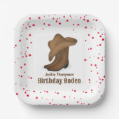 Niedliche Geburtstag Whimsical Cowboy Rodeo Simple Pappteller (Vorderseite)