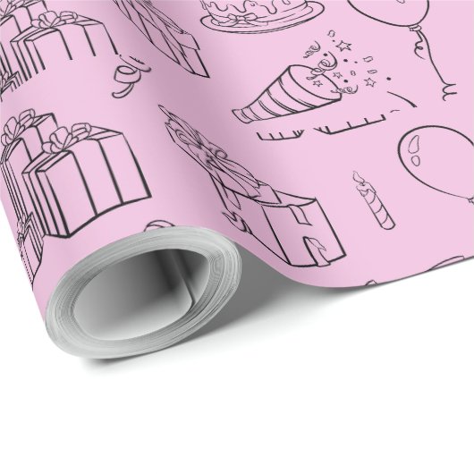 Niedliche Geburtstag Wrapper Geschenkpapier (Rolleneckpunkt)