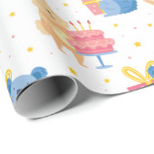 Niedliche Geburtstag Wrapping Paper Geschenkpapier (Rolleneckpunkt)