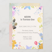 Niedliche Geburtstag zur Einladung von Kindern (Vorne/Hinten)