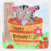 Niedliche Geburtstagsaufkleber Quadratischer Aufkleber (Vorderseite)