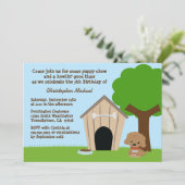 Niedliche Geburtstagsfeier des Hundejungen Einladung (Stehend Vorderseite)