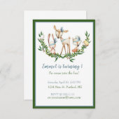 Niedliche Geburtstagsfeier des Reh Einladung (Vorne/Hinten)