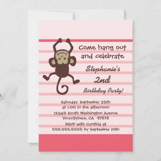 Niedliche Geburtstagsfeier Einladung (Vorderseite)