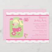 Niedliche Geburtstagsfeier Einladung (Vorne/Hinten)