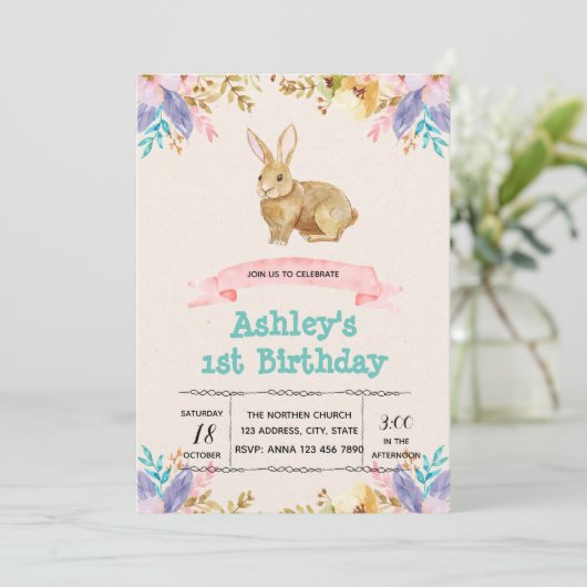 Niedliche Geburtstagsfeier Einladung (Stehend Vorderseite)