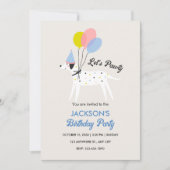 Niedliche Geburtstagsfeier für Haustiere Einladung (Vorderseite)