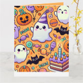 Niedliche Geburtstagskarte Halloween Karte (Gelbe Blume)