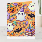 Niedliche Geburtstagskarte Halloween Karte (Vorderseite)
