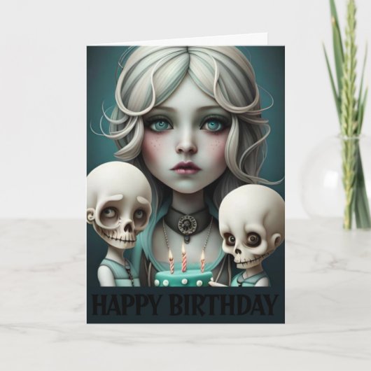 Niedliche Geburtstagskarten, Spaß, Goth, emo Karte (Vorderseite)