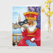 Niedliche Geburtstagskatze oder Anwesenheitskarte Karte (Gelbe Blume)