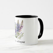 Niedliche Geburtstagsmonate Blume/Juli Larkspur Tasse (VorderseiteRechts)