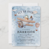 Niedliche Geburtstagspartei des Flugzeugs Einladung (Vorderseite)