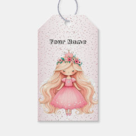 Niedliche Geburtstagspartei von Watercolor Pink Pr Geschenkanhänger