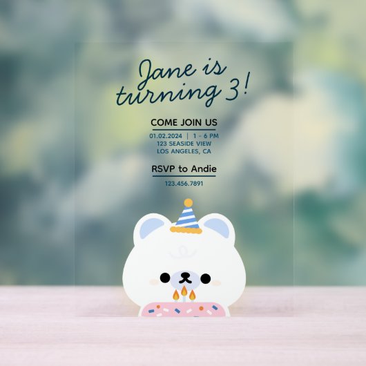 Niedliche Geburtstagsparty Acrylschild (Neutral)