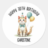 Niedliche Geburtstagsparty bevorzugt Runder Aufkleber (Vorderseite)