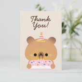 Niedliche Geburtstagsparty Dankeskarte (Stehend Vorderseite)