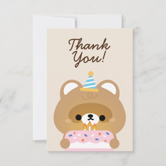 Niedliche Geburtstagsparty Dankeskarte (Vorderseite)