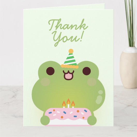 Niedliche Geburtstagsparty Dankeskarte (Vorderseite)