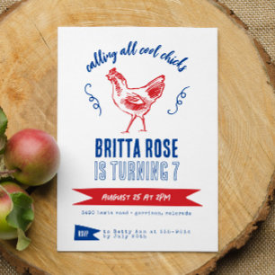 Niedliche Geburtstagsparty der modernen Farm Girl Einladung