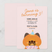 Niedliche Geburtstagsparty Einladung (Vorne/Hinten)