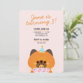 Niedliche Geburtstagsparty Einladung (Stehend Vorderseite)