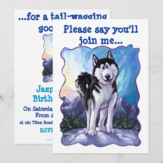 Niedliche Geburtstagsparty Einladung (Vorne/Hinten)