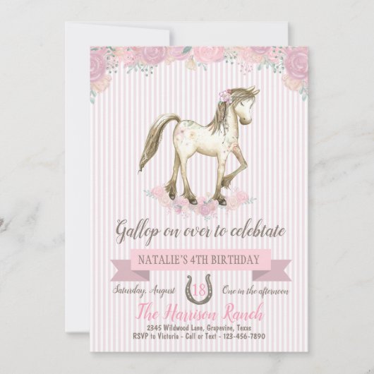 Niedliche Geburtstagsparty Einladung (Vorderseite)