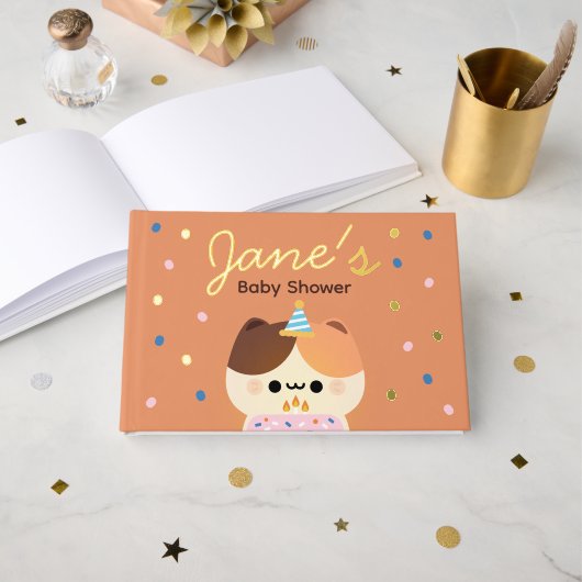 Niedliche Geburtstagsparty Gästebuch (Vorderseite Offen)