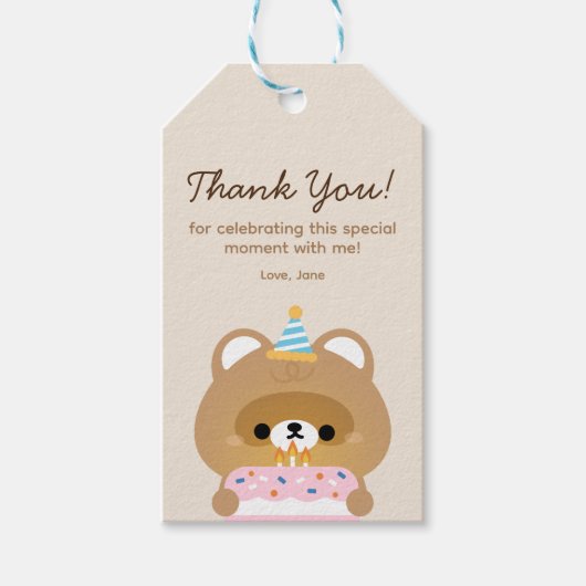 Niedliche Geburtstagsparty Geschenkanhänger (Vorderseite)