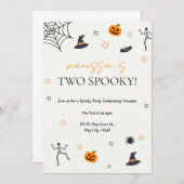 Niedliche Geburtstagsparty "Halloween" - Zwei wund Einladung (Vorne/Hinten)