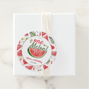 Niedliche Geburtstagsparty in Melon Geschenkanhänger