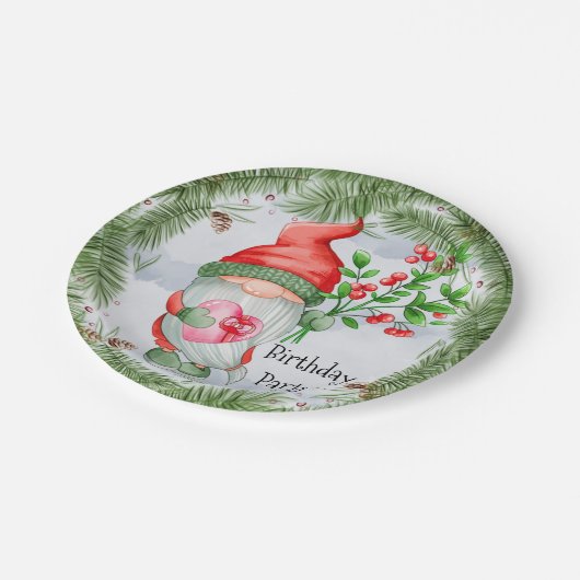 Niedliche Geburtstagsparty Pappteller (Schrägansicht)