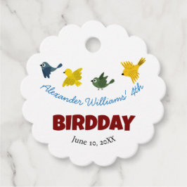 Niedliche Geburtstagsparty von Kleinvögeln Geschenkanhänger