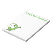 Niedliche Gecko-Eidechse mit Bug-Cartoon Notizblock (Rotiert)