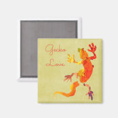 Niedliche Gecko-Eidechsenkunst Magnet (Vorderseite/Rückseite)
