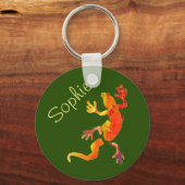 Niedliche Gecko-Eidechsenkunst Schlüsselanhänger (Vorderseite)