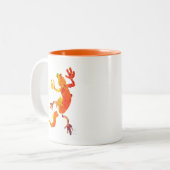 Niedliche Gecko-Eidechsenkunst Zweifarbige Tasse (Vorderseite Links)