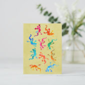 Niedliche Gecko-Eidechsenzeichnung Postkarte (Stehend Vorderseite)